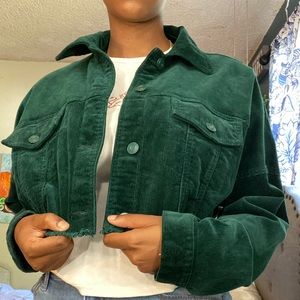 Green crop jacket